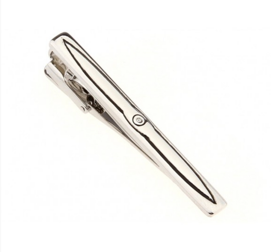 James Adelin crystal silver mens tie clip