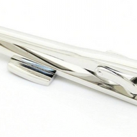 James Adelin silver and black mens tie clip