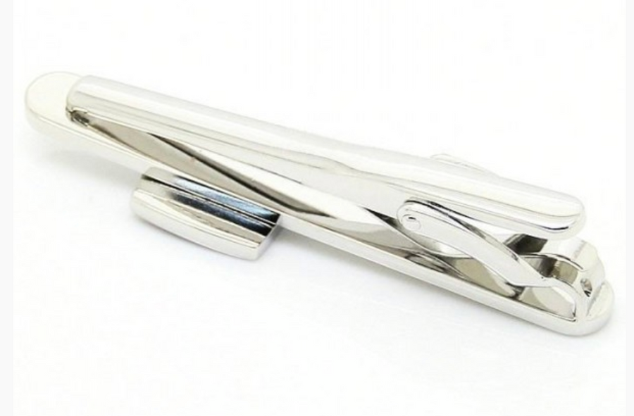 James Adelin silver and black mens tie clip