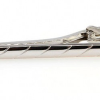 James Adelin Silver Striped Mens Tie Clip 