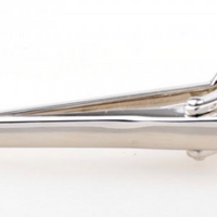 silver chrome finish mens tie clip