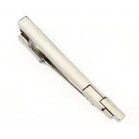 mens silver tie clip with square design 