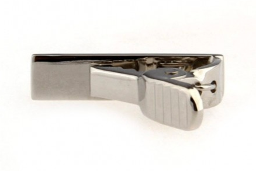 James Adelin Super Small Silver Block Tie Clip