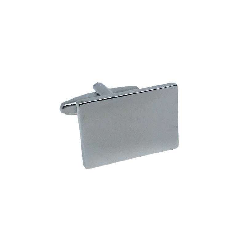 James Adelin Silver Rectangle Shiny Plain Cuff Links