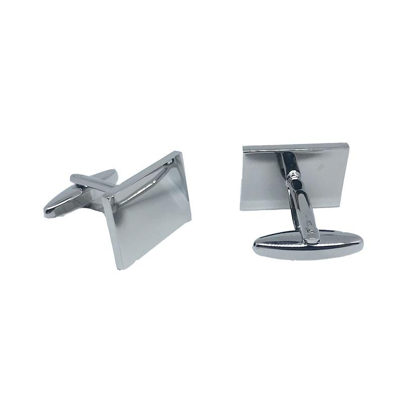 James Adelin Silver Rectangle Shiny Plain Cuff Links