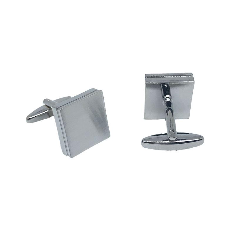 James Adelin Silver Square Matt Plain Cuff Links