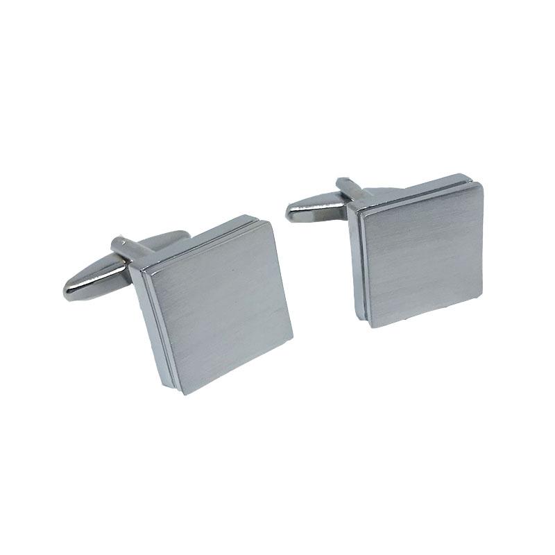 James Adelin Silver Square Matt Plain Cuff Links