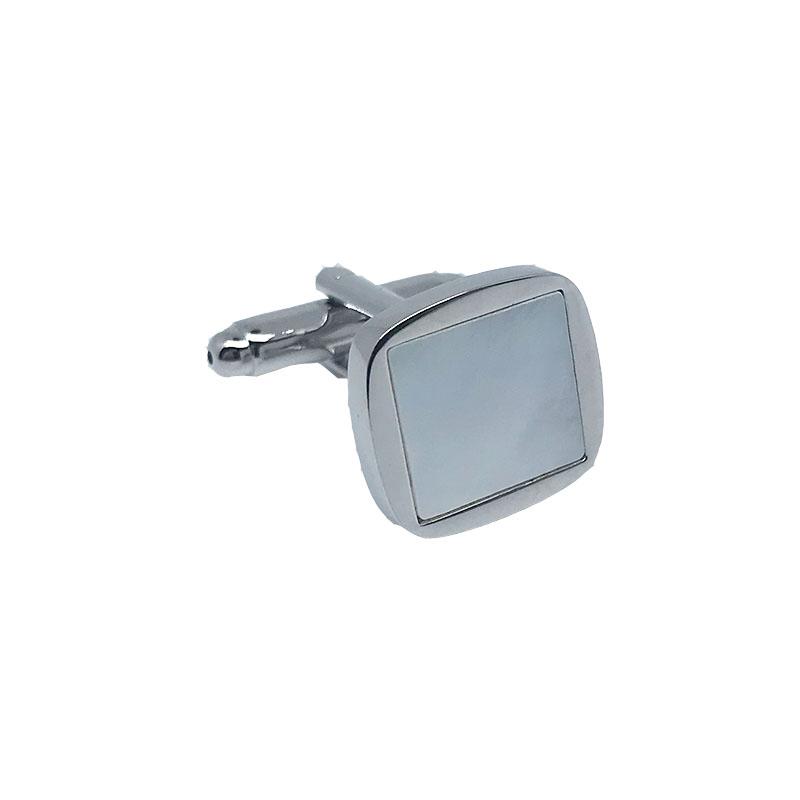 James Adelin Silver Square Rounded Mother of Pearl Cuff Links