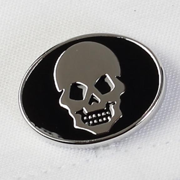 James Adelin Silver Black Skull Cuff Links