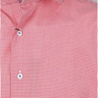 mens long sleeve red gingham check shirt