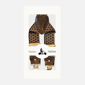 James Adelin Mens Suspenders in Bronze Argyle