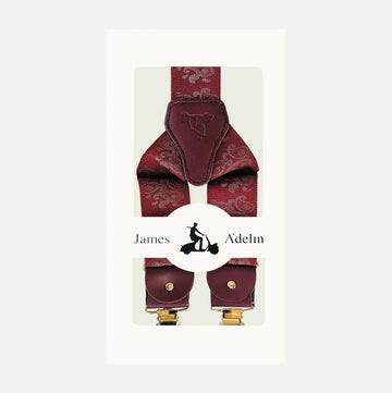 James Adelin Mens Suspenders in Burgundy Bold Paisley