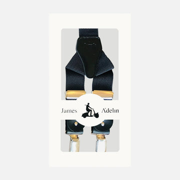 James Adelin Mens Suspenders in Charcoal Luxury Texture