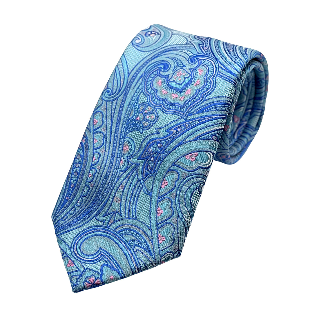 James Adelin Mens Luxury Microfibre Neck Tie in Satin Paisley Weave Design