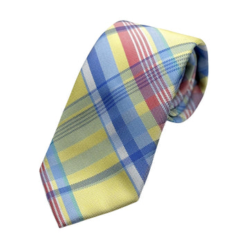 James Adelin Mens Luxury Microfibre Neck Tie in Textured Check Weave Design