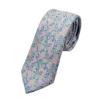 James Adelin Mens Luxury Microfibre Neck Tie in Textured Weave Floral Design