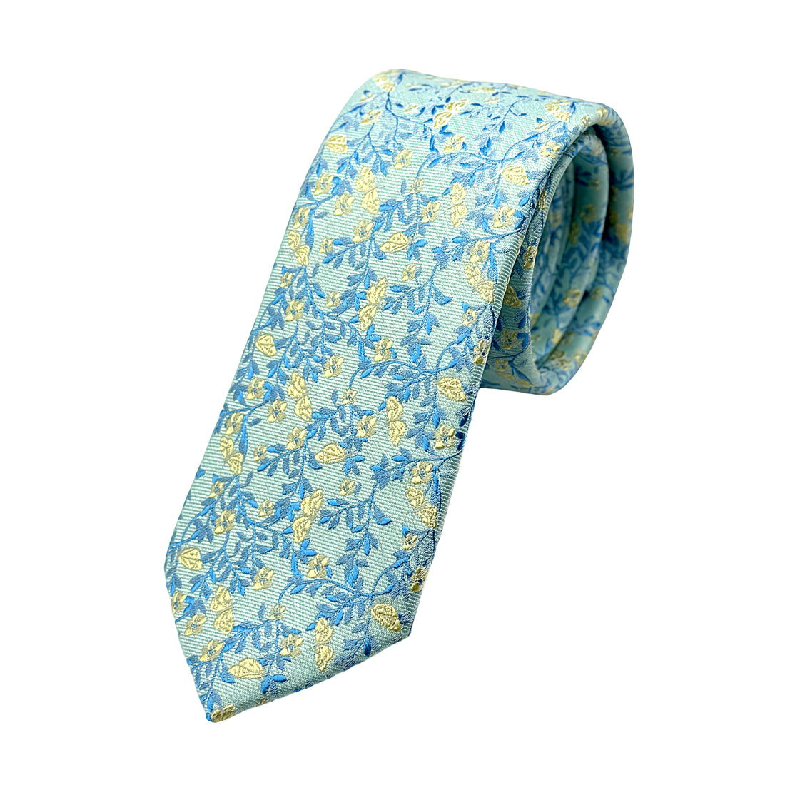 James Adelin Mens Luxury Microfibre Neck Tie in Textured Weave Floral Design