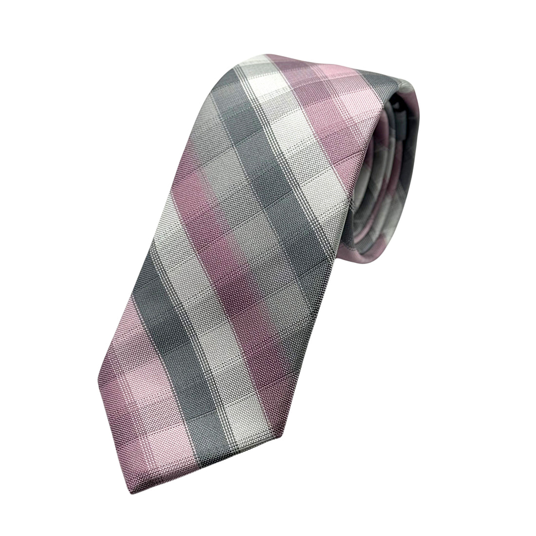 James Adelin Mens Luxury Microfibre Neck Tie in Textured Check Weave Design