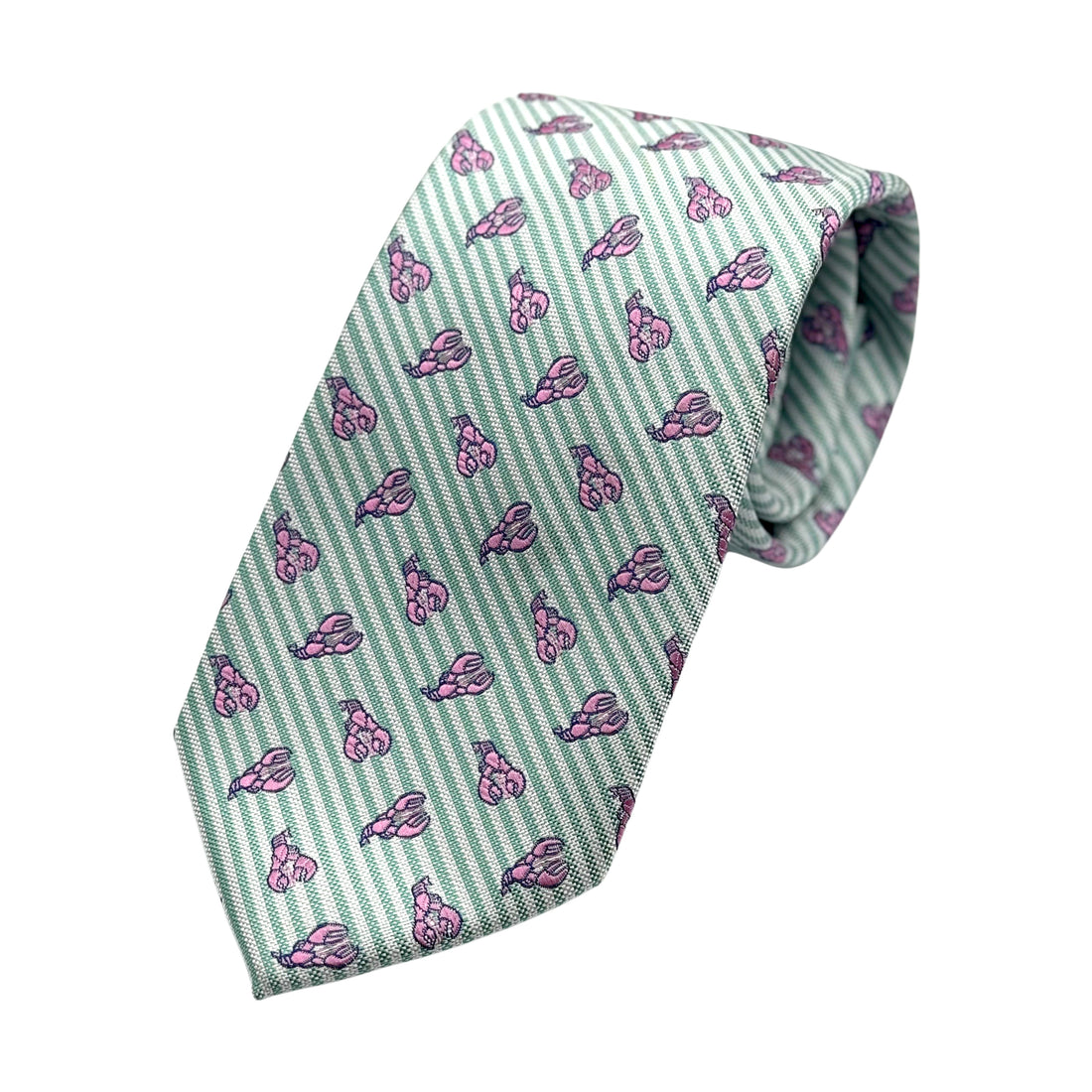 James Adelin Mens Luxury Microfibre Neck Tie in Textured Striped Diagonal Weave Crabs Motif Design