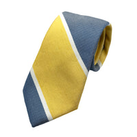 James Adelin Mens Luxury Silk/Linen Neck Tie in Subtle Textured Regimental Striped Design