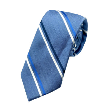 James Adelin Mens Luxury Linen Blend Neck Tie in Textured Striped Slub Weave Design