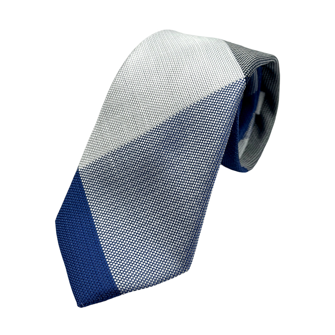 James Adelin Mens Luxury Silk/Linen Blend Neck Tie in Textured Check Weave Design