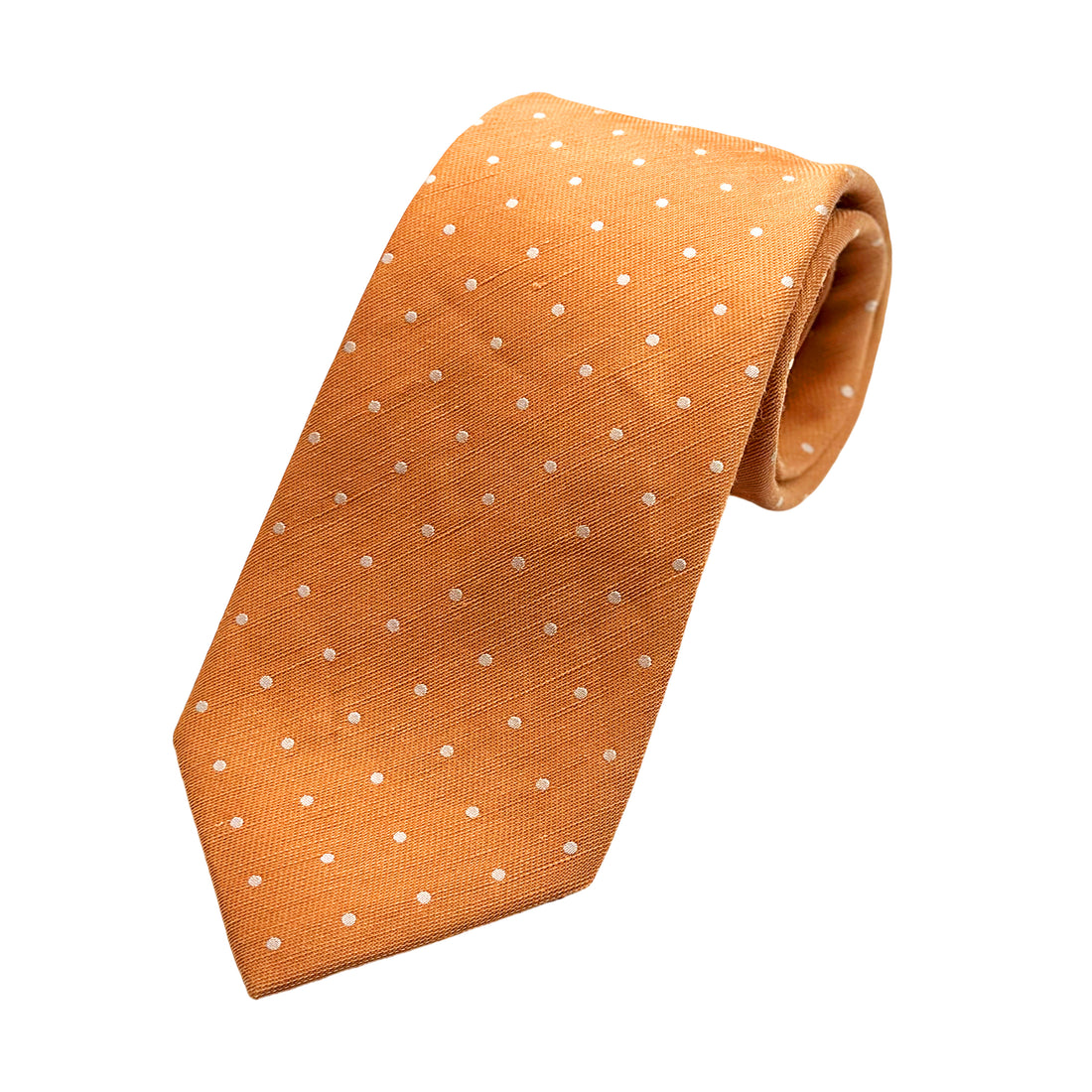 James Adelin Mens Luxury Silk/Linen Blend Neck Tie in Textured Slub Spotted Weave Design