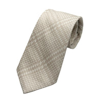 James Adelin Mens Luxury Silk/Linen Blend Neck Tie in Textured Slub Weave Check Design