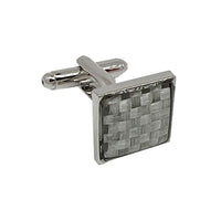 James Adelin Silver Square Silver Basket Weave Cuff Links