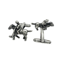 James Adelin Antique Silver Polo Player Cuff Links