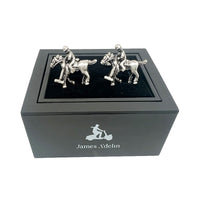 James Adelin Antique Silver Polo Player Cuff Links