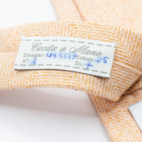 JACQUES MONCLEEF Italian Herringbone Weave Heavy Textured Silk Neck Tie in Soft Orange