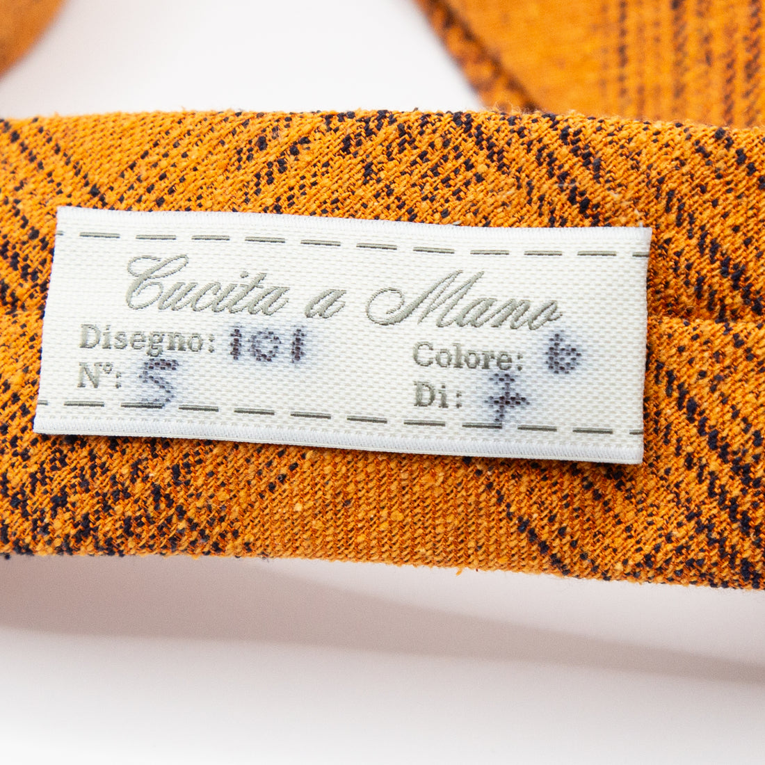 JACQUES MONCLEEF Italian Heavy Woven Textured Check Silk Neck Tie in Orange