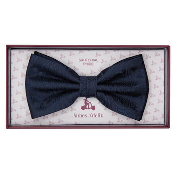 James Adelin Luxury Paisley Bow Tie in Navy