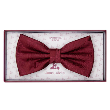 James Adelin Luxury Paisley Bow Tie in Burgundy