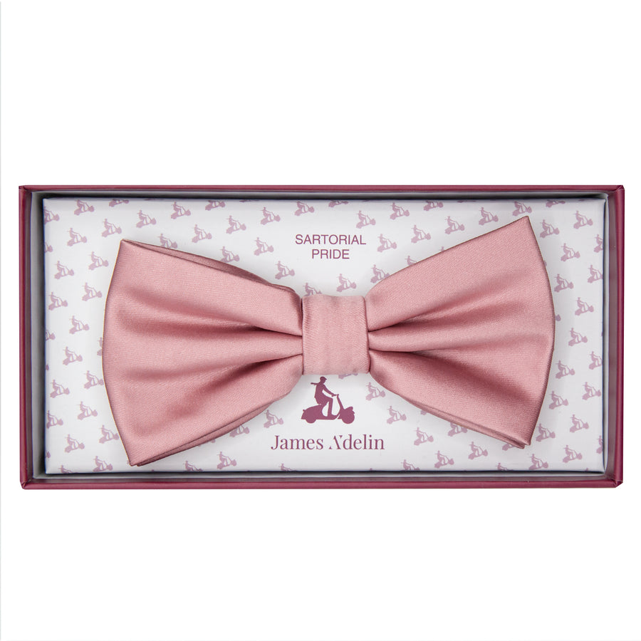 James Adelin Luxury Satin Weave Bow Tie in Dusk Pink