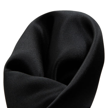 James Adelin Luxury Satin Weave Pocket Square in Black