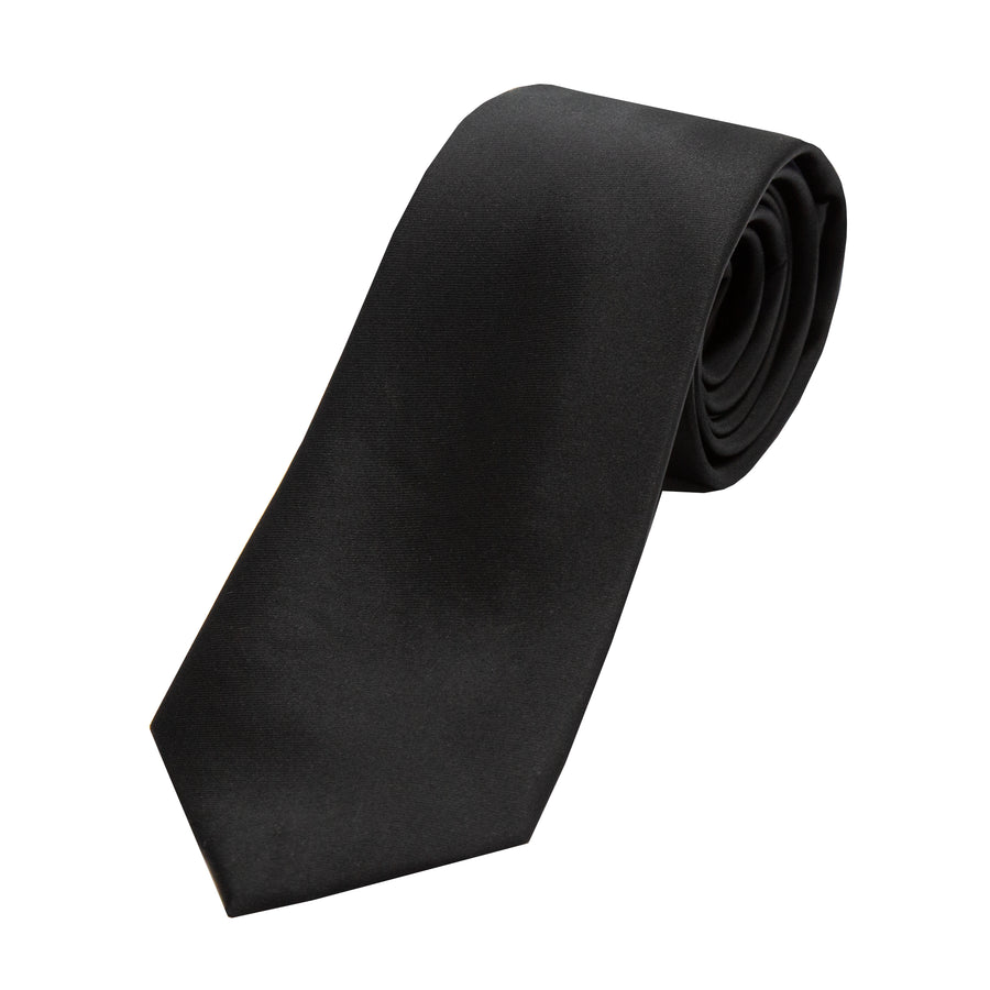 James Adelin Luxury Satin Weave Neck Tie in Black