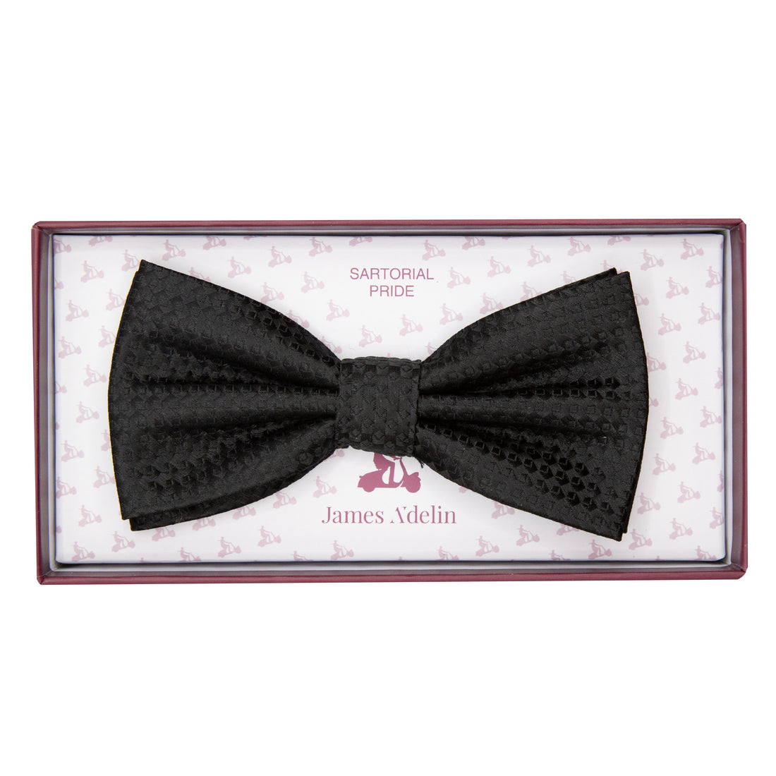 JAGINGHAMB James Adelin Luxury Gingham Textured Weave Pre Tied Bow Tie
