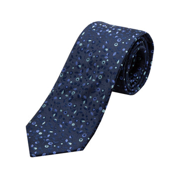 James Adelin Luxury Mini Floral Weave Neck Tie in Navy