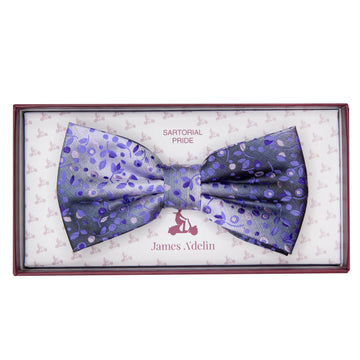 Purple Mini Floral Weave Bow Tie