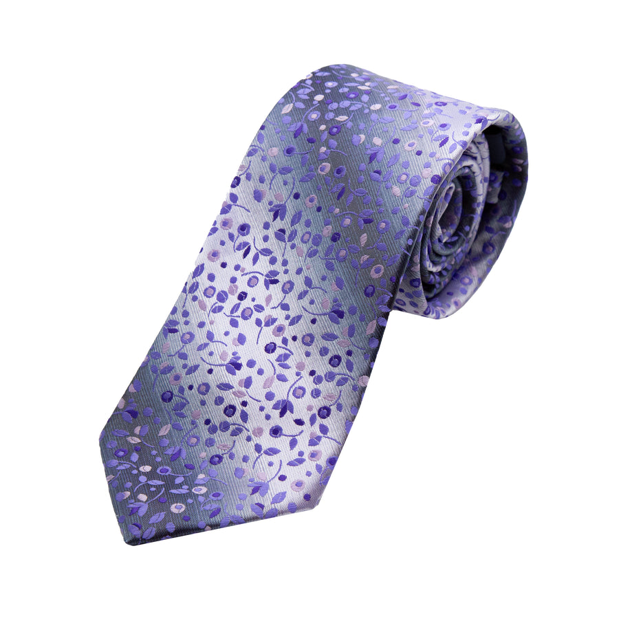 Purple Mini Floral Weave Neck Tie