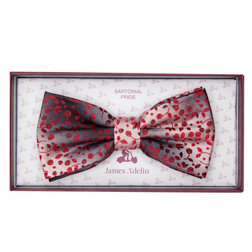 James Adelin Luxury Mini Floral Weave Bow Tie in Red
