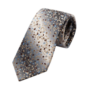 James Adelin Luxury Mini Floral Weave Neck Tie in Blue/Gold