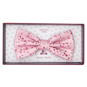 James Adelin Luxury Mini Floral Weave Bow Tie in Pink