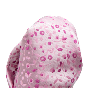 James Adelin Luxury Mini Floral Weave Pocket Square in Pink