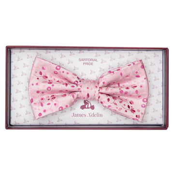 Pink Mini Floral Weave Bow Tie