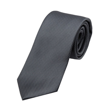 James Adelin Luxury Pin Dot Textured Weave Neck Tie in Charcoal