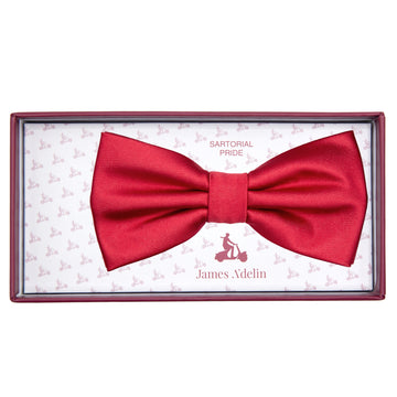 Red Satin Weave Bow Tie