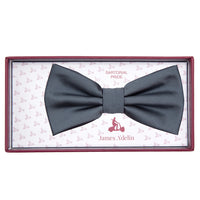 James Adelin Luxury Satin Weave Bow Tie in Charcoal